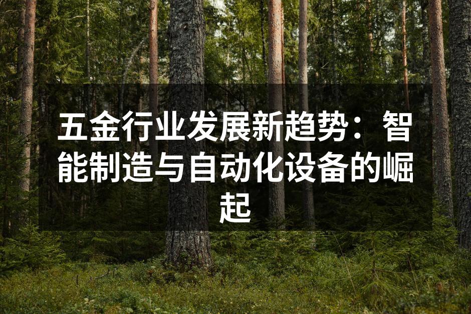 五金行业发展新趋势：智能制造与自动化设备的崛起