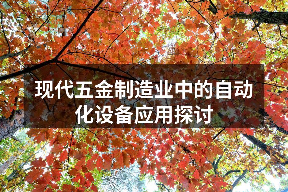 现代五金制造业中的自动化设备应用探讨