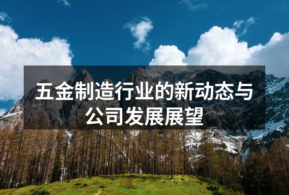 五金制造行业的新动态与公司发展展望
